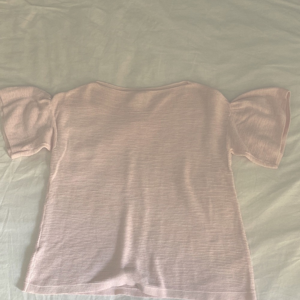 LOFT light pink bell short sleeve sweater